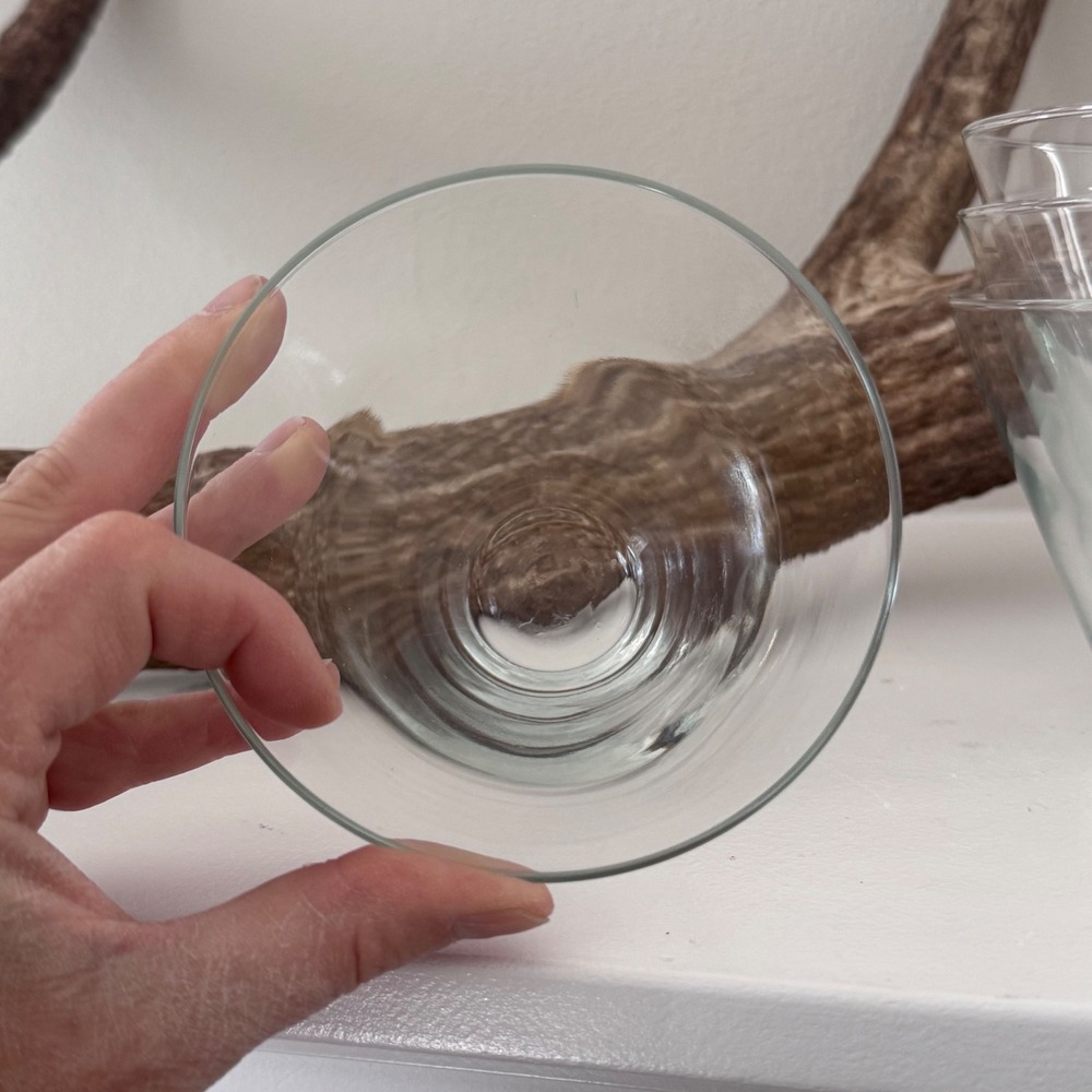 Set of 4 Stemless Martini Glasses Clear Glass Conical Cocktail Dessert 3.5in - Picture 5 of 7